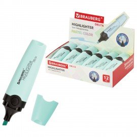 Текстовыделитель BRAUBERG "DELTA PASTEL", БИРЮЗОВЫЙ, линия 1-5 мм, 151732
