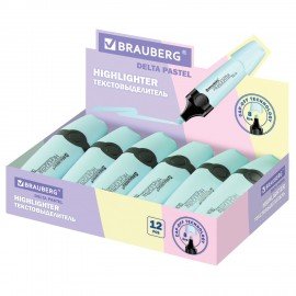 Текстовыделитель BRAUBERG "DELTA PASTEL", БИРЮЗОВЫЙ, линия 1-5 мм, 151732