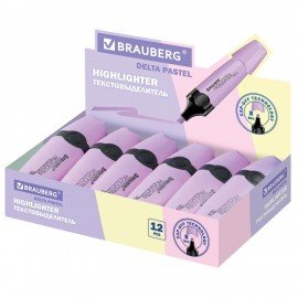 Текстовыделитель BRAUBERG "DELTA PASTEL", ЛАВАНДОВЫЙ, линия 1-5 мм, 151733