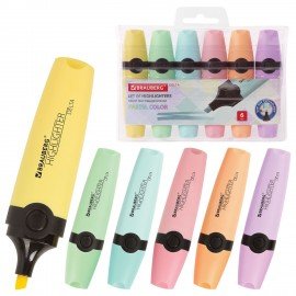 Набор текстовыделителей BRAUBERG 6 шт., АССОРТИ, "DELTA PASTEL", линия 1-5 мм, 151736