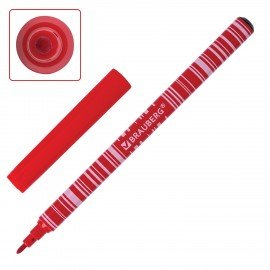 Фломастеры BRAUBERG "PREMIUM", 12 цветов, КОРПУС С ПЕЧАТЬЮ, вентилируемый колпачок, ПВХ-упаковка с европодвесом, 151942