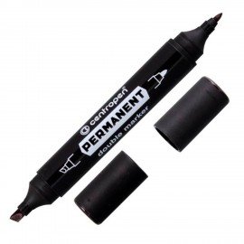 Маркер перманентный двусторонний CENTROPEN 1666, ЧЕРНЫЙ, круглый/скошенный, 1/1-4 мм, 616660112