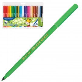 Фломастеры 24 ЦВЕТА CENTROPEN "Colour World", трехгранные, смываемые, вентилируемый колпачок, 7550/24TP, 775502484