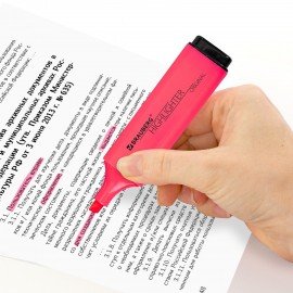 Текстовыделитель BRAUBERG "ORIGINAL NEON", РОЗОВЫЙ, линия письма 1-5 мм, 152213