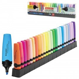 Набор текстовыделителей 24 ЦВЕТА на подставке, BRAUBERG 