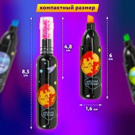 Набор текстовыделителей 6 НЕОНОВЫХ ЦВЕТОВ, ЮНЛАНДИЯ "КОСМОС", линия 1-5 мм, 152512