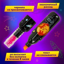 Набор текстовыделителей 6 НЕОНОВЫХ ЦВЕТОВ, ЮНЛАНДИЯ "КОСМОС", линия 1-5 мм, 152512