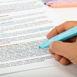 Набор текстовыделителей 6 ПАСТЕЛЬНЫХ ЦВЕТОВ, BRAUBERG "Macaroon", линия 1-5 мм, 152515