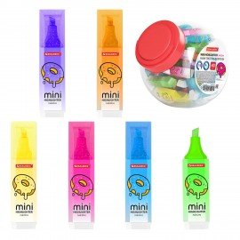 Текстовыделитель мини с принтами BRAUBERG "NEON", АССОРТИ В ПЛАСТИКОВОЙ БАНКЕ, 1-5 мм, 152535