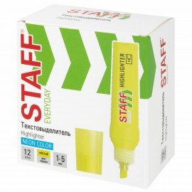 Текстовыделитель STAFF "EVERYDAY HL-707", ЖЕЛТЫЙ, линия 1-5 мм, скошенный наконечник, 152542