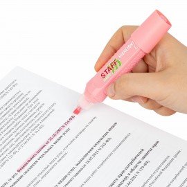 Текстовыделитель STAFF "EVERYDAY HL-707", ПАСТЕЛЬНЫЙ РОЗОВЫЙ, линия 1-5 мм, скошенный наконечник, 152545