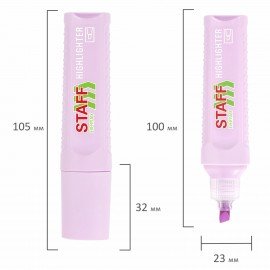 Текстовыделитель STAFF "EVERYDAY HL-707", ЛАВАНДОВЫЙ, линия 1-5 мм, скошенный наконечник, 152547