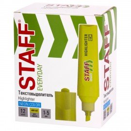 Текстовыделитель STAFF "EVERYDAY HL-720", ЖЕЛТЫЙ, линия 1-5 мм, скошенный наконечник, 152553