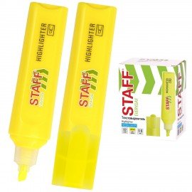 Текстовыделитель STAFF "EVERYDAY HL-720", ЖЕЛТЫЙ, линия 1-5 мм, скошенный наконечник, 152553