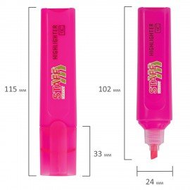 Текстовыделитель STAFF "EVERYDAY HL-720", РОЗОВЫЙ, линия 1-5 мм, скошенный наконечник, 152554