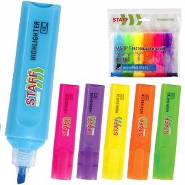 Набор текстовыделителей 6 НЕОНОВЫХ ЦВЕТОВ, STAFF "EVERYDAY HL-720", линия 1-5 мм, скошенный наконечник, 152556