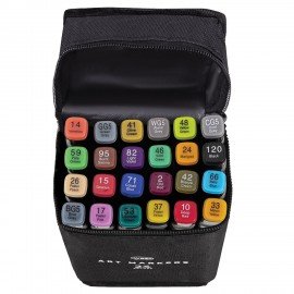 Маркеры для скетчинга двусторонние, НАБОР 24 шт, базовые цвета, в чехле, WBZ, 152571