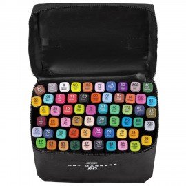 Маркеры для скетчинга двусторонние, НАБОР 60 шт, текстильный чехол, WBZ, 152574