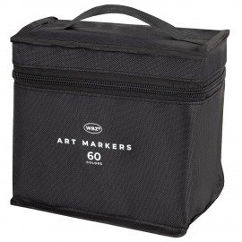 Маркеры для скетчинга двусторонние, НАБОР 60 шт, текстильный чехол, WBZ, 152574