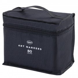 Маркеры для скетчинга двусторонние, НАБОР 80 шт, текстильный чехол, WBZ, 152575