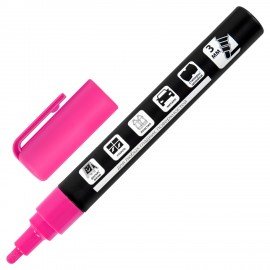 Маркер меловой CHALK LIQUID MARKER, РОЗОВЫЙ, 3 мм, стираемый, BRAUBERG "CHALK", 152586