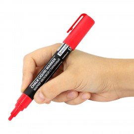 Маркер меловой CHALK LIQUID MARKER, КРАСНЫЙ, 3 мм, стираемый, BRAUBERG "CHALK", 152589