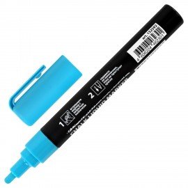 Маркер меловой CHALK LIQUID MARKER, СИНИЙ, 3 мм, стираемый, BRAUBERG "CHALK", 152592