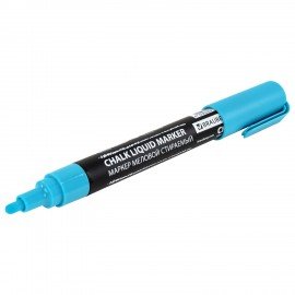 Маркер меловой CHALK LIQUID MARKER, СИНИЙ, 3 мм, стираемый, BRAUBERG "CHALK", 152592