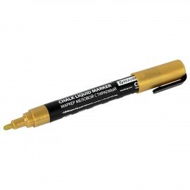 Маркер меловой CHALK LIQUID MARKER, ЗОЛОТИСТЫЙ, 3 мм, стираемый, BRAUBERG "CHALK", 152594