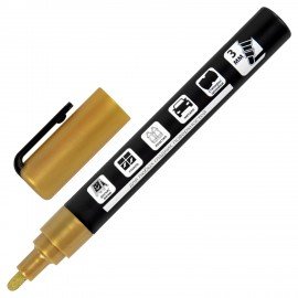 Маркер меловой CHALK LIQUID MARKER, ЗОЛОТИСТЫЙ, 3 мм, стираемый, BRAUBERG "CHALK", 152594