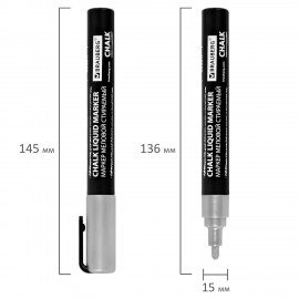 Маркеры меловые CHALK LIQUID MARKER, МЕТАЛЛИК НАБОР 8 ЦВ, 3 мм, стираемые, BRAUBERG "CHALK", 152599