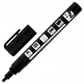 Маркер меловой CHALK LIQUID MARKER, ЧЕРНЫЙ, 3 мм, стираемый, BRAUBERG "CHALK", 152600