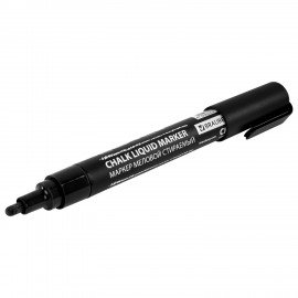 Маркер меловой CHALK LIQUID MARKER, ЧЕРНЫЙ, 3 мм, стираемый, BRAUBERG "CHALK", 152600