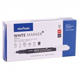 Маркер перманентный БЕЛЫЙ, круглый наконечник 2-4 мм, MUNHWA, WPMM-05