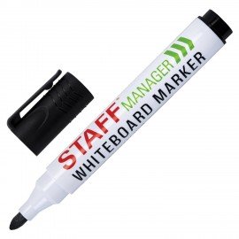 Маркеры стираемые для белой доски НАБОР 4 ЦВЕТА, STAFF "MANAGER" WBM-300, 3 мм, с клипом, 152637