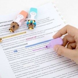 Набор текстовыделителей с топперами 6 ЦВЕТОВ ПАСТЕЛЬ, "КАПИБАРЫ", линия 1-4 мм, FUNSTER (ФАНСТЕР), 152651