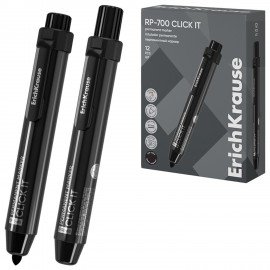 Маркер перманентный автоматический ERICH KRAUSE RP-700 Click it, ЧЕРНЫЙ, 2 мм, 60828