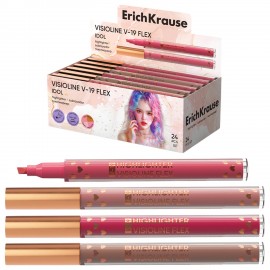 Текстмаркер с гибким наконечником ERICH KRAUSE Visioline V-19 Flex Idol, АССОРТИ В ДИ, 63551