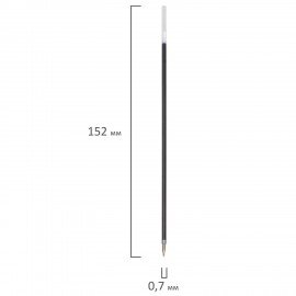 Стержень шариковый масляный BRAUBERG, 152 мм, СИНИЙ, узел 0,7 мм, линия письма 0,35 мм, 170236