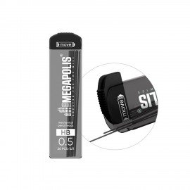 Грифели запасные 0,5 мм, HB, ERICH KRAUSE, КОМПЛЕКТ 20 шт., "Megapolis", 20345