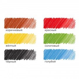 Карандаши цветные BRAUBERG "My lovely dogs", 6 цветов, шестигранные, грифель 3 мм, натуральное дерево, 180518