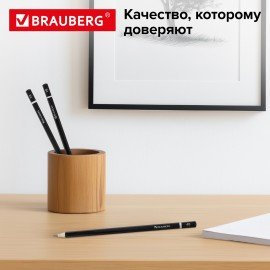 Карандаши чернографитные разной твердости НАБОР 12 штук, 5H-5B, BRAUBERG "Line", 180652