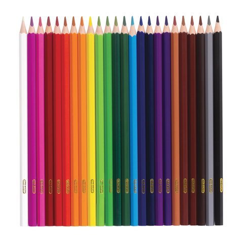 Карандаши цветные ПИФАГОР "ЖИРАФ", 24 цвета, пластиковые, классические заточенные, 181252