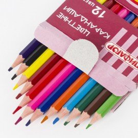 Карандаши цветные ПИФАГОР "ФЕЯ", 12 цветов, шестигранные, 181338