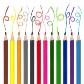 Карандаши цветные ЮНЛАНДИЯ "МИР ЖИВОТНЫХ", 12 цветов, шестигранные, грифель 3 мм, натуральное дерево, 181383