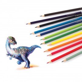 Карандаши цветные ЮНЛАНДИЯ "МИР ЖИВОТНЫХ", 24 цвета, шестигранные, грифель 3 мм, натуральное дерево, 181385