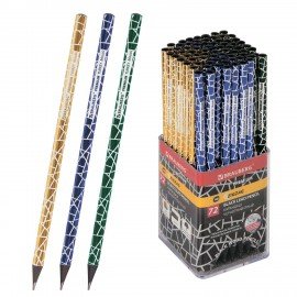 Карандаш чернографитный BRAUBERG "PREMIUM TURKEY", 1 шт., "Mosaic", НВ, ассорти, дисплей, 181569
