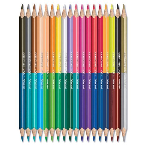 Карандаши двусторонние MAPED (Франция) "Color'Peps Duo", 18 штук, 36 цветов, трехгранные, 829601