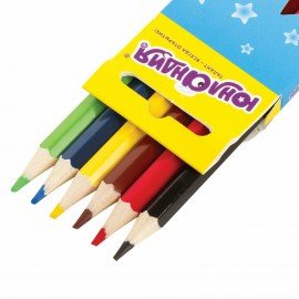 Карандаши цветные ЮНЛАНДИЯ "ЗАБАВНЫЕ КАРТИНКИ", 6 цветов, шестигранные, грифель 3 мм, натуральное дерево, 181642