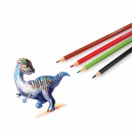 Карандаши цветные ЮНЛАНДИЯ "ЗАБАВНЫЕ КАРТИНКИ", 6 цветов, шестигранные, грифель 3 мм, натуральное дерево, 181642